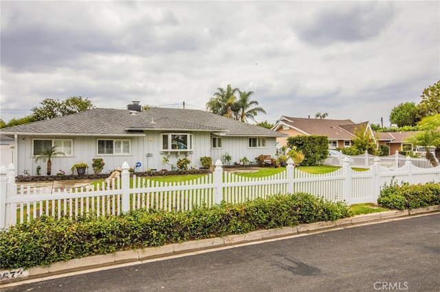 view of single story home