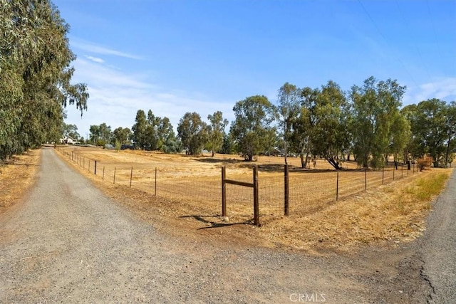 view of road with a rural view