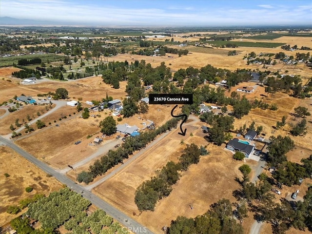 bird's eye view with a rural view