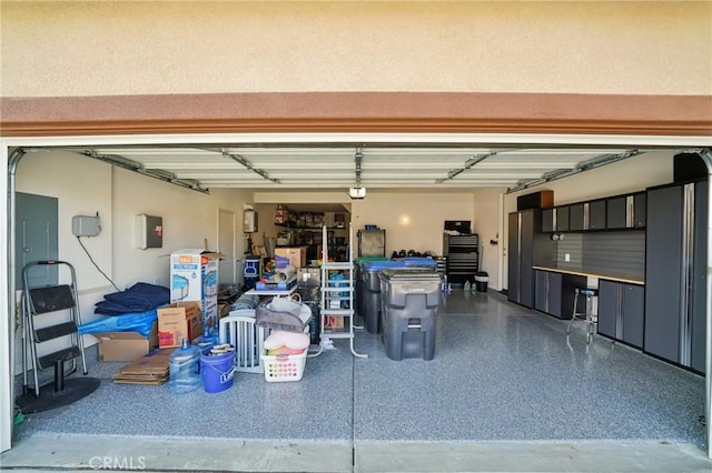 garage featuring electric panel