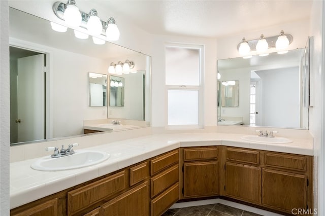 bathroom featuring vanity and tile patterned floors