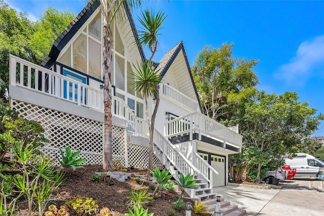 view of property exterior featuring a garage