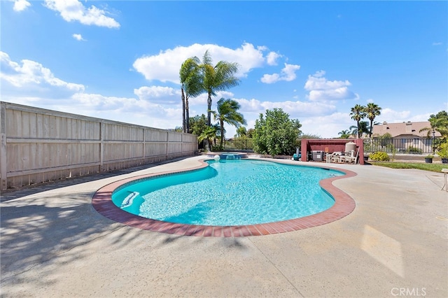 view of pool featuring a patio