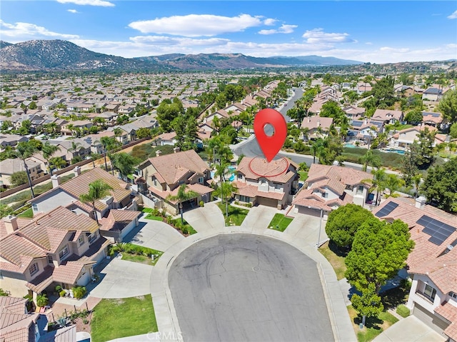 aerial view featuring a mountain view