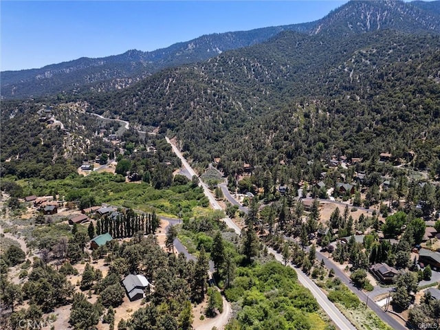 drone / aerial view featuring a mountain view