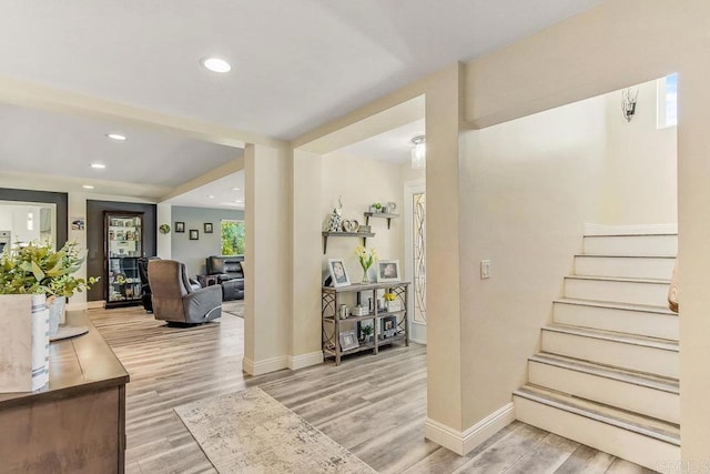 interior space featuring light wood-type flooring