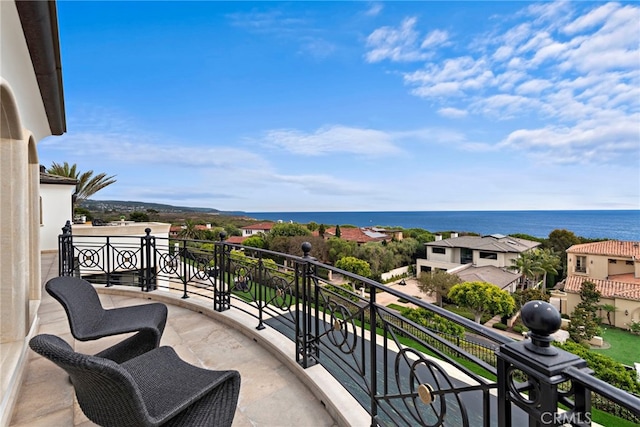 balcony with a water view