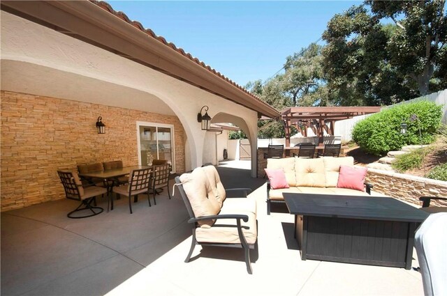 view of patio / terrace with an outdoor hangout area