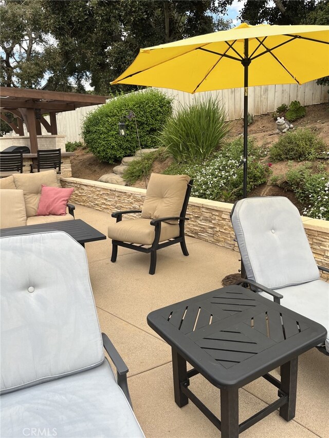 view of patio / terrace with a pergola