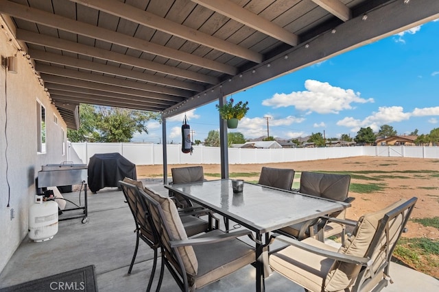 view of patio / terrace with a grill