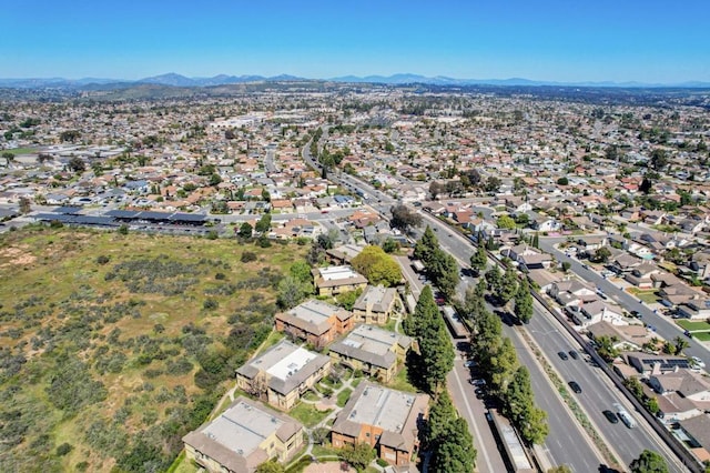 aerial view featuring a mountain view