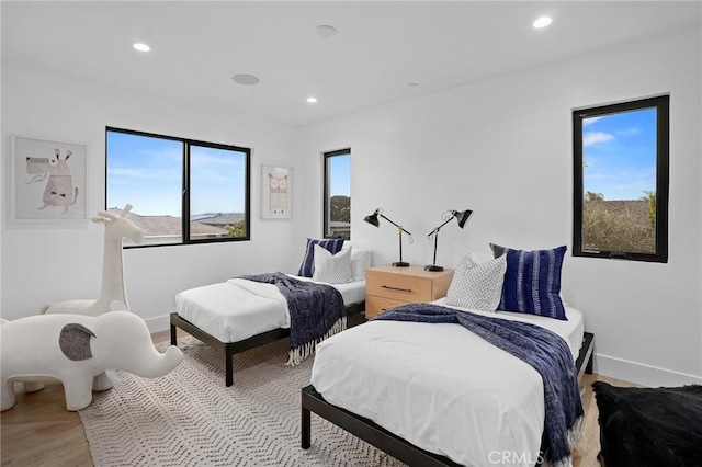 bedroom featuring light hardwood / wood-style flooring