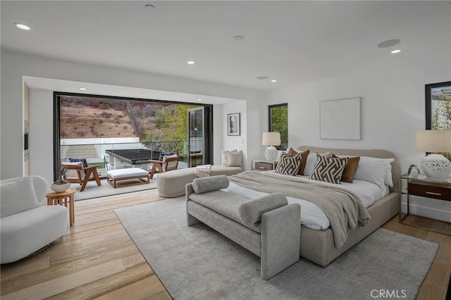 bedroom featuring hardwood / wood-style floors