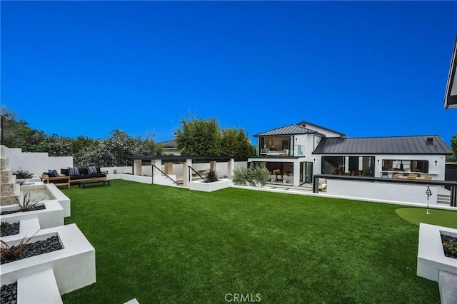 exterior space with a lawn