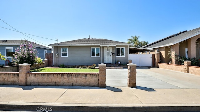 view of single story home