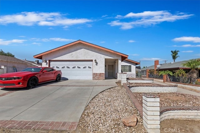 single story home with a garage