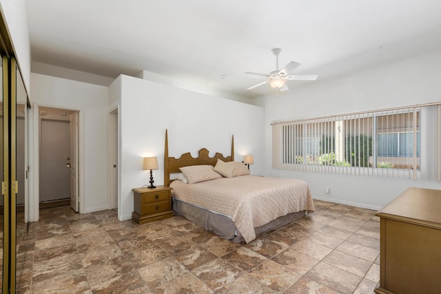 bedroom with ceiling fan