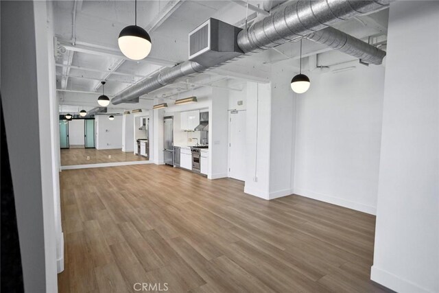 unfurnished living room featuring hardwood / wood-style floors