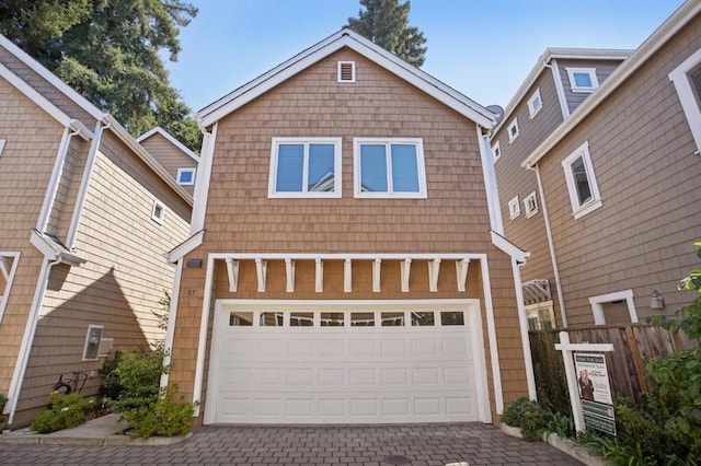 view of front of house featuring a garage