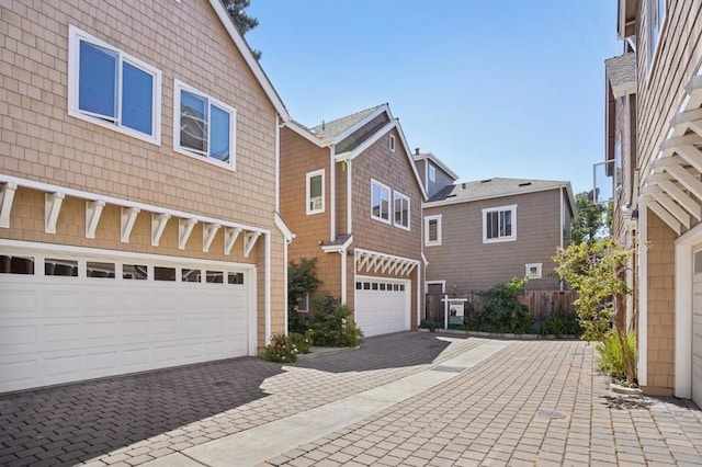 view of front of property featuring a garage