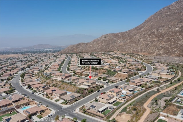 aerial view featuring a mountain view