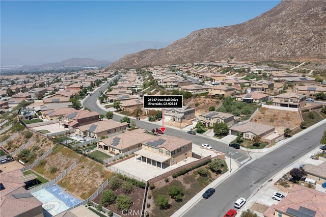 aerial view with a mountain view