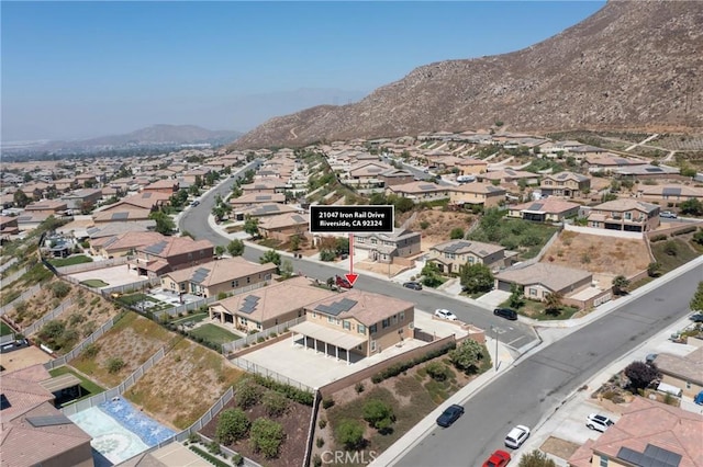 21047 Iron Rail Dr, Riverside, CA 92507 - birds eye view of property with a residential view and a mountain view