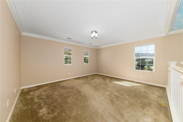 21047 Iron Rail Dr, Riverside, CA 92507 - carpeted spare room with crown molding, baseboards, and plenty of natural light