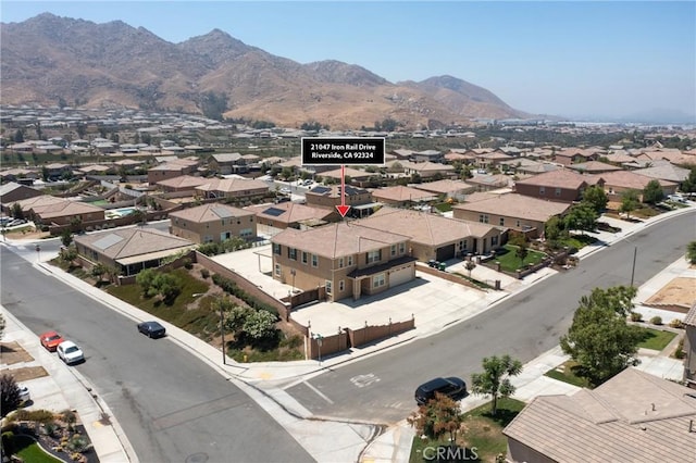 21047 Iron Rail Dr, Riverside, CA 92507 - bird's eye view featuring a mountain view and a residential view