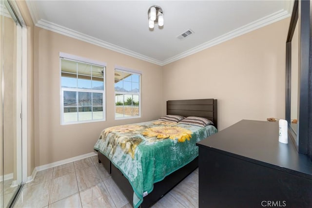 21047 Iron Rail Dr, Riverside, CA 92507 - bedroom featuring crown molding, baseboards, and visible vents