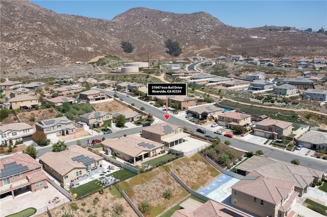 aerial view with a mountain view