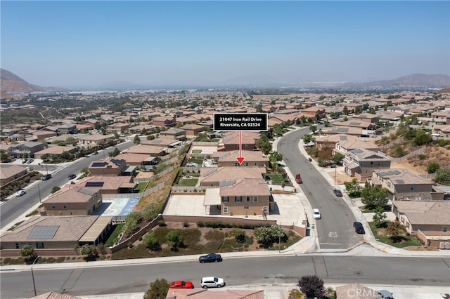 aerial view with a mountain view