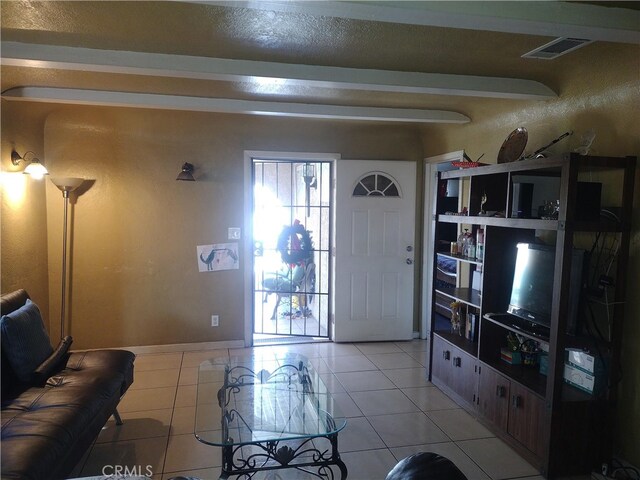 view of tiled living room