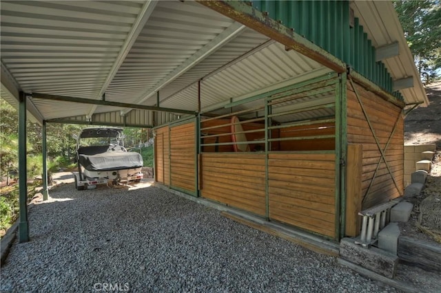 view of horse barn