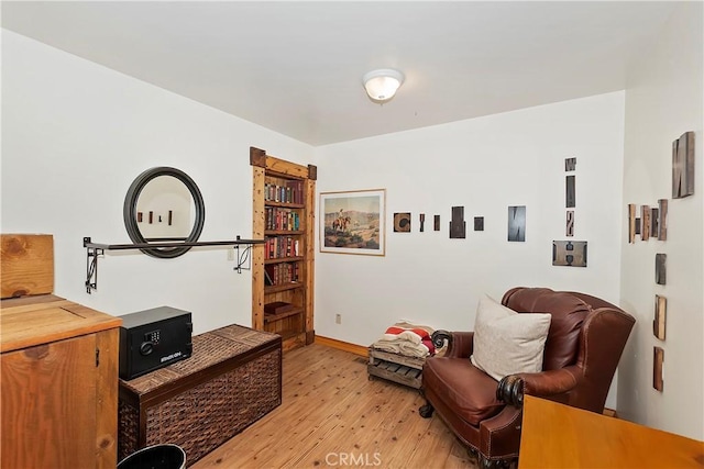 living area featuring light hardwood / wood-style floors