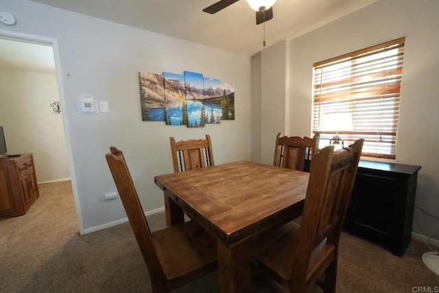 39414 Ruby Ln, Big Bear Lake, CA 92315 - dining space featuring carpet and ceiling fan