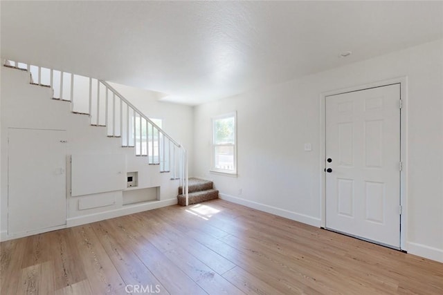 foyer featuring light hardwood / wood-style floors