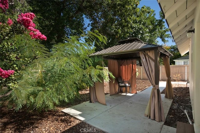 view of patio with a gazebo