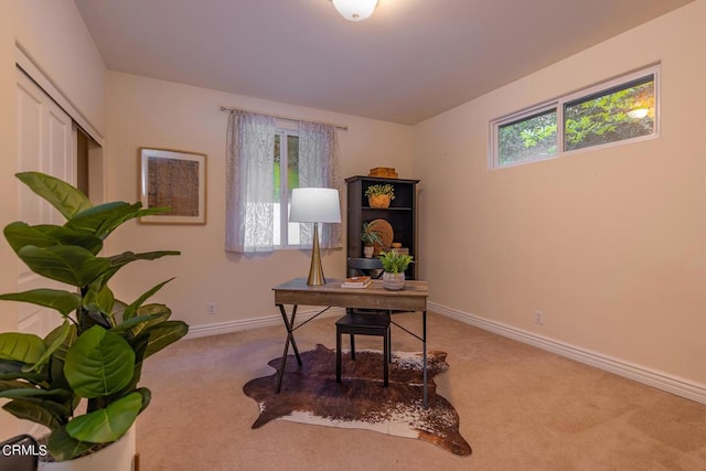 view of carpeted office