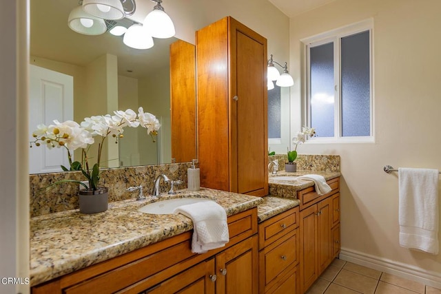 bathroom featuring vanity and tile patterned floors