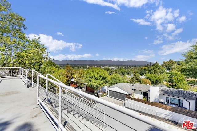 balcony with a mountain view