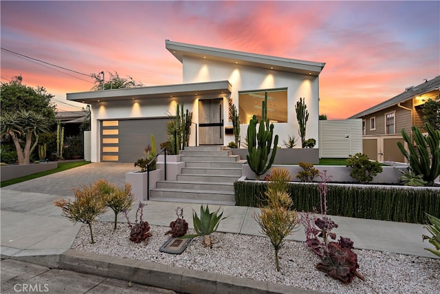 contemporary house with a garage