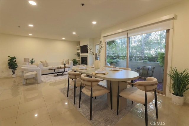 260 Cagney Ln Unit 105, Newport Beach, CA 92663 - dining area with recessed lighting and light tile patterned flooring