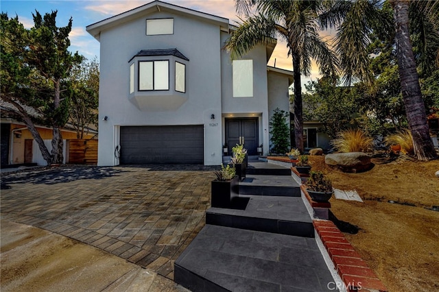 view of front of house with a garage