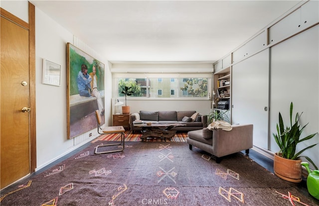 living room with hardwood / wood-style floors