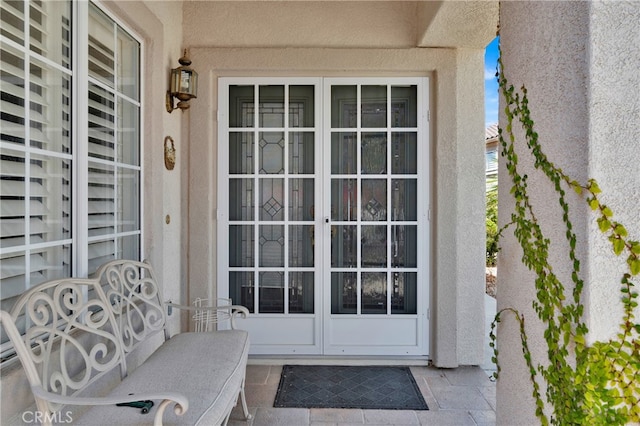 view of exterior entry with french doors