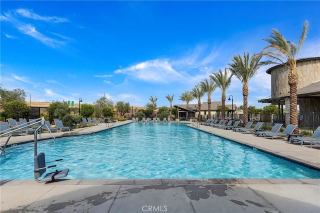 view of pool with a patio area