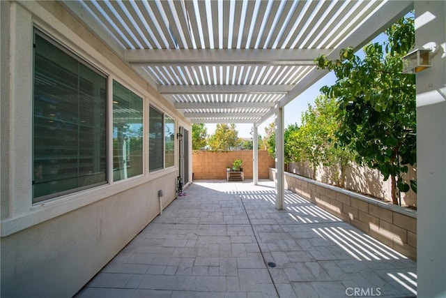 view of patio with a pergola