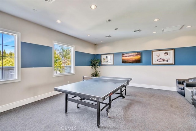 playroom featuring carpet flooring