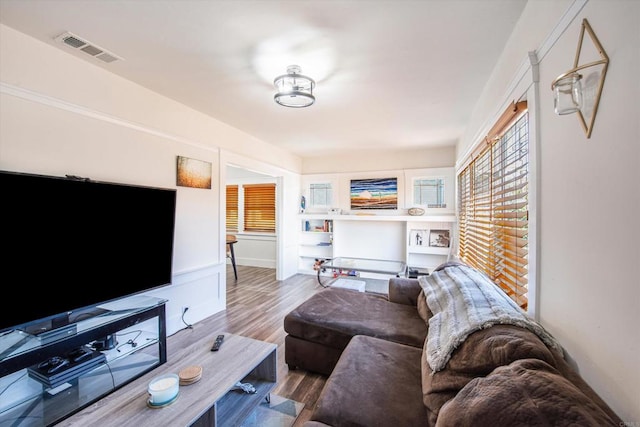 living room featuring hardwood / wood-style floors